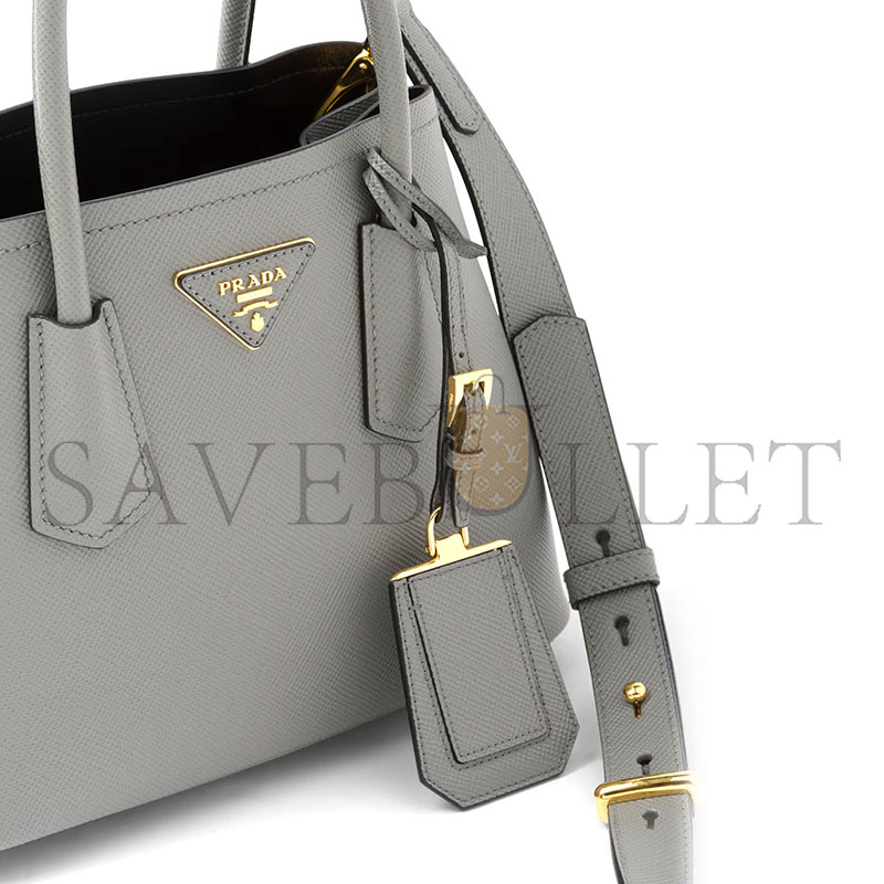 PRADA SMALL PRADA DOUBLE SAFFIANO LEATHER BAG 1BG443 01 (25*18.5*12.5cm)